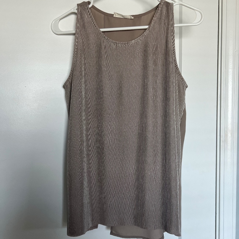 Gold Flowy Open Back Tank